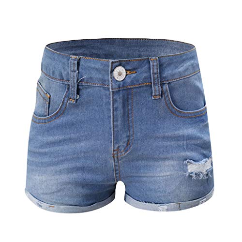 Denim Shorts Women Fashion Cartoon Printed Women's Denim Shorts Summer Mid Waist Ripped Raw Cut Hem Distressed Stretchy Jean Shorts Womens Golf Shorts #TOP2