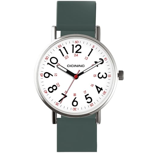 Image of cicininc Nurse Watch for Women,Analog Nursing Watches with 12 /24 Hour Military Time,Second Hand