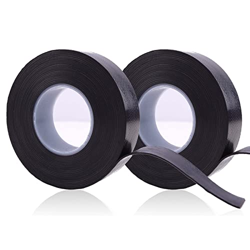 2 Pack Silicone Waterproof Rubber Tape, 0.9"X15'X32Mil Hose Repair Pipe Sealing Tape For Outdoor, Rescue Plumbing Flex Duct Tape | Electrical Wires High Voltage Insulating Water Leak Self-Fusing Black #TOP7