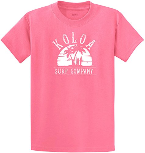 Joe's USA - Koloa Sunset Logo Heavy Cotton T Shirt, Candy Pink, Medium