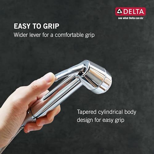 Image of Delta Faucet ABS Health Faucet Chrome Body Superior Performance Easy to Operate and Grip Premium Jet Spray with 1.25M Hose and Holder (Polished Chrome Finish, 22900-I)