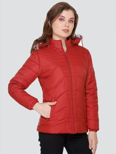 Image of RARE TIMES Women's Stylish Solid Full Sleeves Jacket | Winter Wear Quilted Jacket for Travelling | Regulaer Fit Puffer Jacket For Women