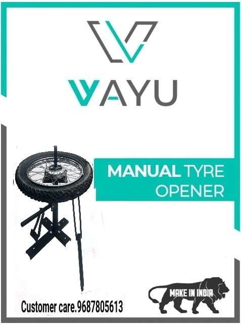 Image of Manual Portable Motorcycle Tyre Changer Machine with Adjustable Stand, Universal Fit, Steel Construction, 60x50x80 cm