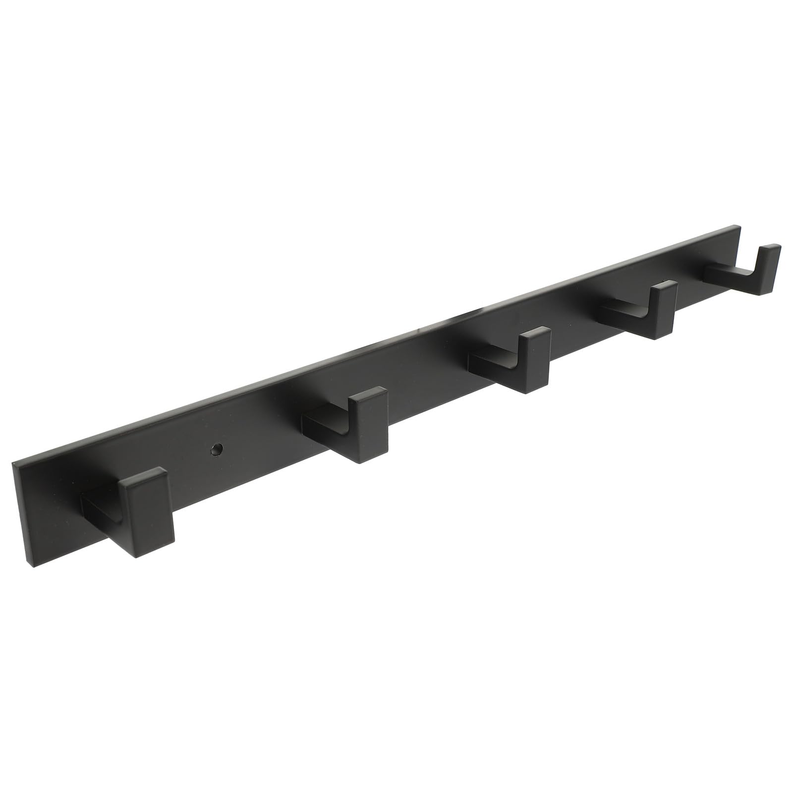 Gancio da Parete Adesivo in Alluminio Nero per Bagno e Cucina, Ganci Autoadesivi Multiuso per Asciugamani, Accappatoi e Cappotti, Attaccapanni senza Fori per Porta e Pareti