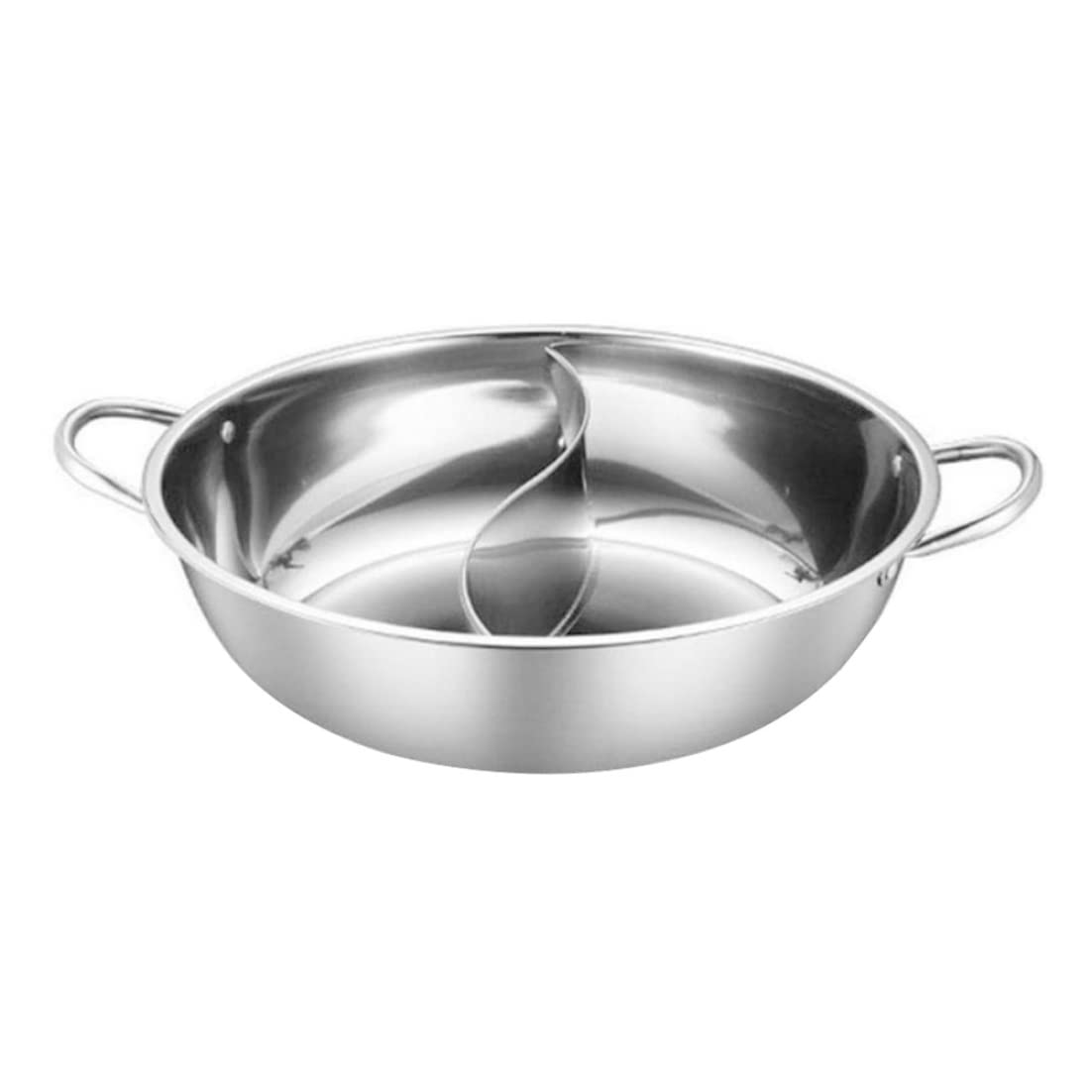 Outil de cuisson à fondue Shabu Shabu de 34cm en acier inoxydable poli de haute qualité
