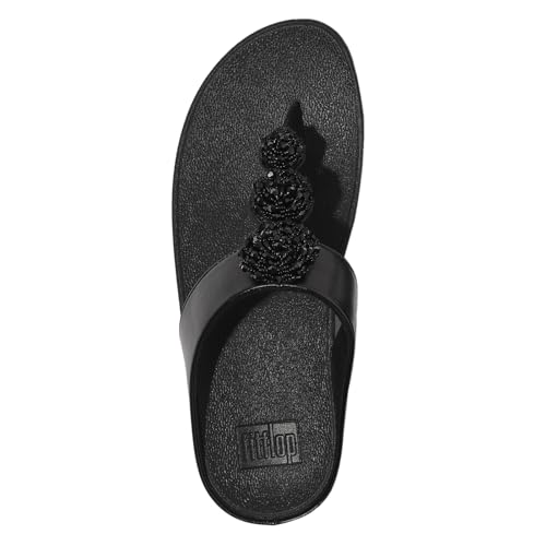 FitFlop Women's Fino Beadie-Button Metallic Toe-Post Sandals Wedge4