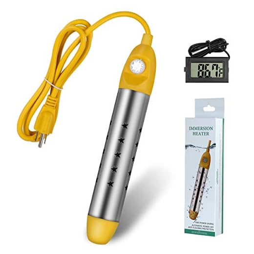 Immersion Pool Heater, IQueen 2000W Electric Metal with Rust Proof Stainless-steel Guard Cover Portable Household Submersible Water Heater for Inflatable Pool Bathtub Bucket Immersion Heater(Yellow)