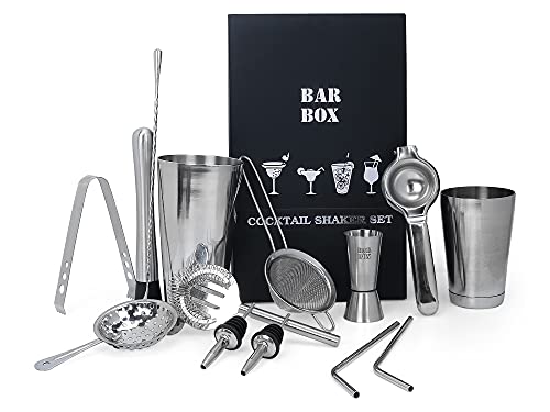 Bar Box 14 Pcs Cocktail Shaker Set, Bartending Kit, Cocktail Shak...