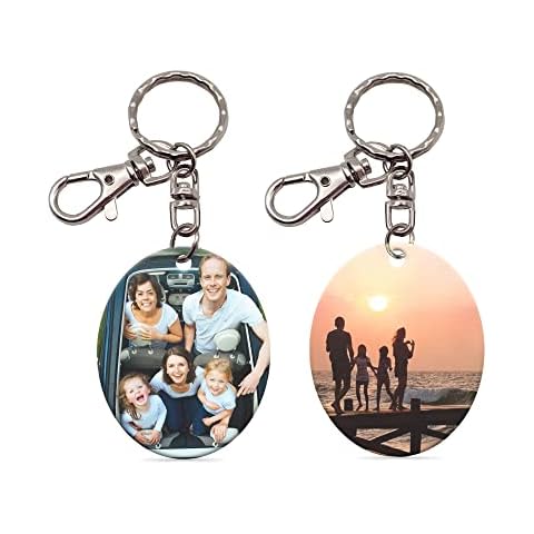 Pearl Pix Picture Key Chain, Personalized Photo Key Chain, Double Side, 1.6" x 2.0" Oval Shape, Photo with Glitter on Each Side, Great Gift for Any Occasion Cover
