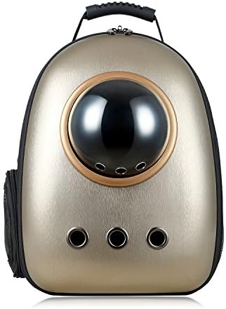 Qunlei Pet Carrier Travel Backpack Bubble Backpack Pet Carriers for Cats/Small Medium Dogs/Pets Larger Space Capsule Breathable(Golden)