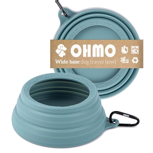 OHMO Collapsible Dog Bowl Anti Tip Over Wide Base Small Opening, Dog Travel Bowl