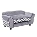 PawHut Sofá para Mascotas con Patas Cama para Perros de Madera con Cojín Acolchado Acogedora Funda Lavable 73,5x41x33 cm Gris