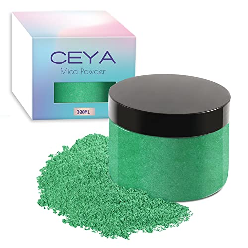 Ceya Mica Powder, 5.3Oz/ 150G Bamboo Green Pearlescent Effect Colorant Pigment Powder For Epoxy Resin,Tumblers, Slime Bath Bomb, Soap Dye, Slime, Candle, Resin Crafting, Paint, Jewelry, Nail Polish #TOP19