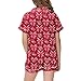 Girls Cute 𝙋js Sets 2 Piece Preppy Bow Graphic Print Button Down Lapel Neck Shirts and Elastic Waisted 𝙎leep Shorts 2-13Y