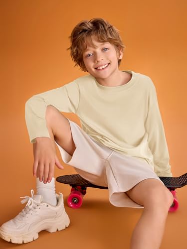 Image of Haloumoning Kids Boys Long Sleeve Crewneck T-Shirts Tee Tops 5-14 Years