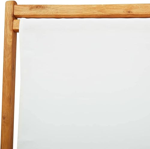 Miniatura 7 de vidaXL Silla de playa plegable, asiento ajustable de madera de eucalipto y tela de poliéster, silla de descanso ligera y portátil para uso en