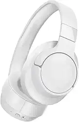 Fone De Ouvido Headphone Bluetooth 5.0 Bateria Longa Duração Sem Fio Extra Bass Dobravel Para Treino, Academia, Trabalho (Branco)