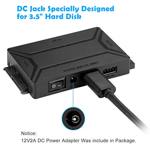 image for AGPTEK USB 3.0 to SATA/IDE 2.5/3.5 Inch Hard Drive Converter with Powe