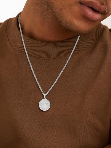 U7 Stainless Steel Saint Benedict Medal Pendant Necklace Amulet Lucky Jewelry