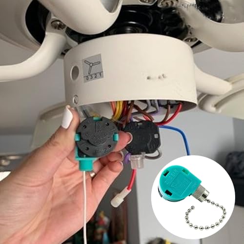 Image of Ceiling Fan Switch 3 Speed 4 Wire Zing Ear ZE 268S6 Pull Chain Switch Control Replacement for 3 Speed Control Switch Ceiling Fans, Wall Lamps, Cabinet Light,Nickel