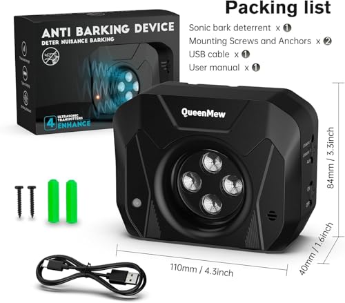 Anti Bell Gerät Hunde, 33FT Auto Antibell Ultraschall Gerät, Hunde Bellen Stoppen mit 3 Modi, Wiederaufladbares Antibell für Hunde, Sichere Ultraschall Gegen Bellen für Kleine und Große Hunde