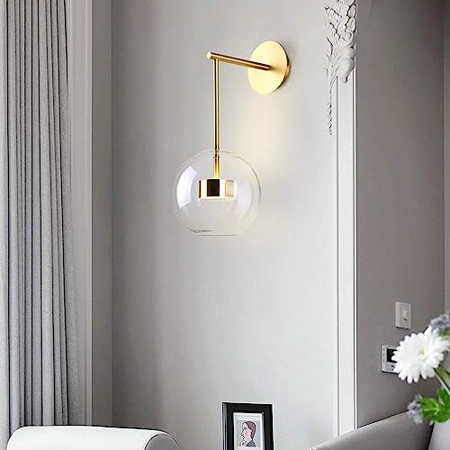 Lámpara de pared de esfera de cristal LED moderna para iluminación interior de loft 3