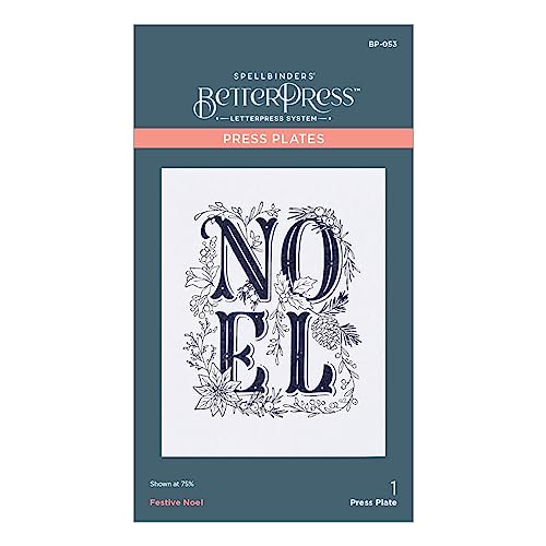 Spellbinders Festive Noel Press Plate from The BetterPress Christmas Collection, Metal