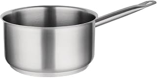 Vogue Stainless Steel Saucepan 20cm - Professional Chef Pan Cooking Pot for All Hobs and Induction Compatible M944