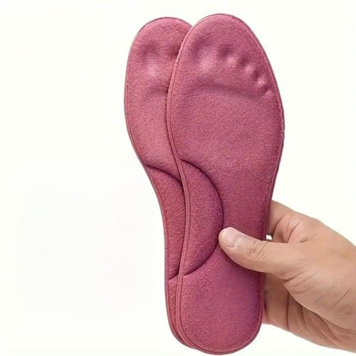ZBDZSW Plantillas de vellón Grueso de Invierno, antiolor, súper Suaves, cálidas, Resistentes al frío, con Soporte para el Arco, Almohadillas de Felpa para los pies, Plantillas antiolor