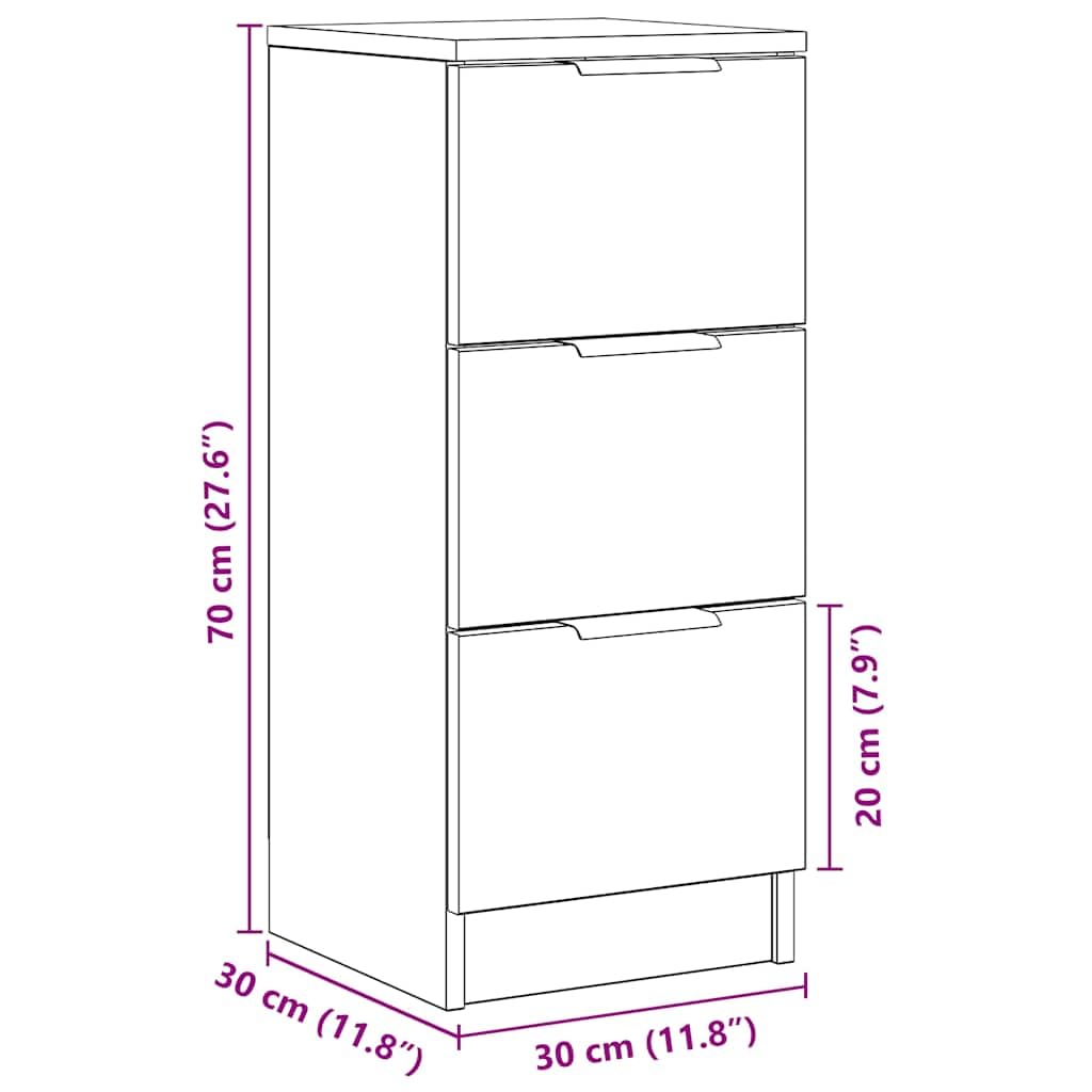vidaXL Sideboard Artisan-Eiche 30x30x70 cm Holzwerkstoff