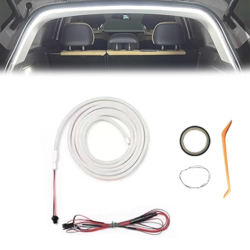 Striscia luminosa dinamica for bagagliaio auto, striscia luminosa LED universale flessibile for bagagliaio, luci dinamiche for atmosfera da cofano impermeabili for bagagliaio auto, SUV(bianca,Half cir