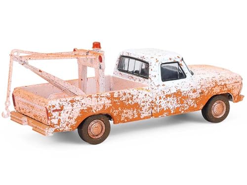 Modelo a escala 1:64 Camión Grúa Ford F-100 1973 Blanco miniatura 3