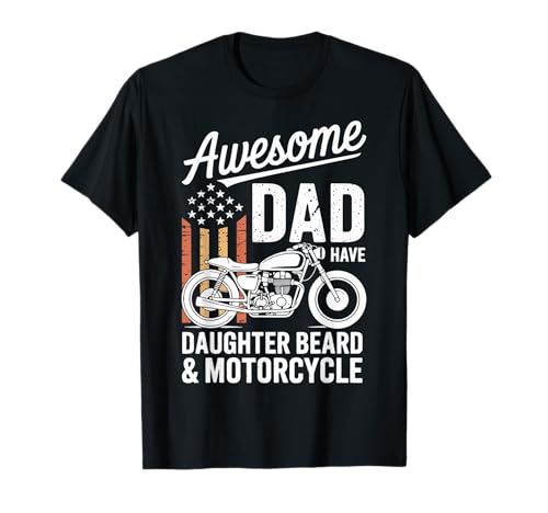 Awesome Dads Have Daughters And Motorcycle Father's Day Camiseta