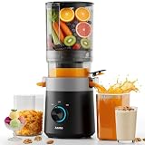 Aeitto 3-in-1 Cold Press Juicer for Juice, Nut Milk & Sorbet – Filter-Free Design for Effortless Cleaning, 6.0' Extra Large Chute Fits Whole Fruits & Vegetables, Juicer Machines High Yield, With Brush