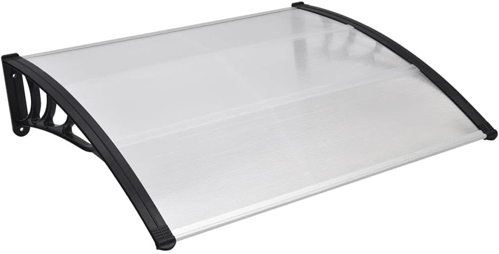 Modern 47"x39" Window Awning Canopy - UV & Rain Protection for Front Doors, Outdoor Patio, Snow & Sun Shield, Durable PC Material