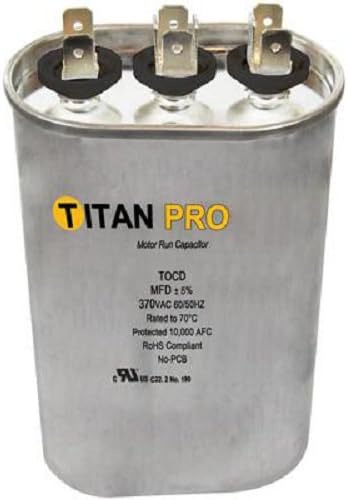 Packard Tocd455 Titan Pro Run Capacitor 45+5 Mfd 370 Volt Oval