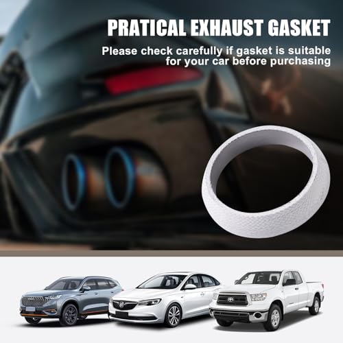 Image of Rislobx 48mm Car Exhaust Gasket, Grade Graphite Exhaust Manifold Gasket Muffler Gasket,Donut Exhaust Flange Gasket (48mm)
