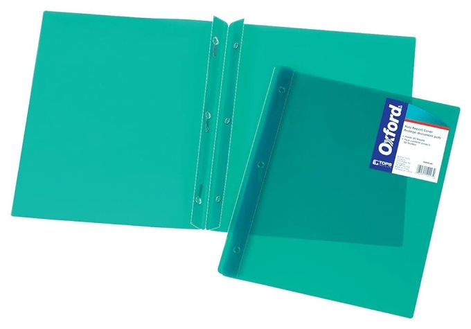 牛津多折报告夹 透明绿色多功能档案夹