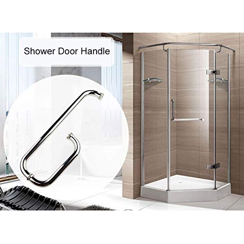 Ensemble de poignées de porte de douche design en acier inox - 4