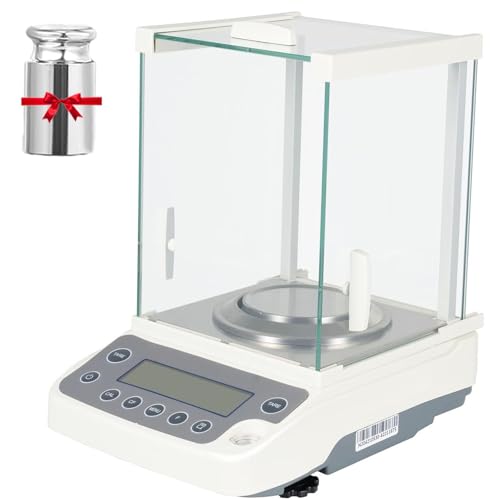 WUCIOA - Balance analytique de laboratoire, balance analytique électronique avec écran LCD, balance de laboratoire d'étalonnage 120 x 0,0001 g, balance scientifique numérique de laboratoire pour bijouterie