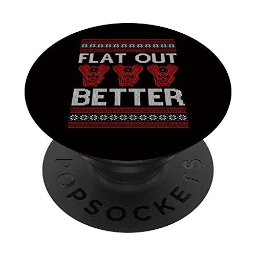 Ugly Christmas Engine Car Tuning - Flat Out Better PopSockets Swappable PopGrip, Black