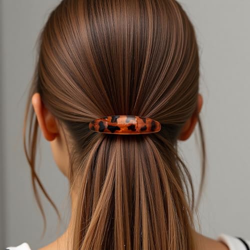 Pack de 2 Pinzas para el Cabello Color Café Claro y Café Oscuro con Diseño Animalado, Clips de Primavera para Mujeres, Accesorios de Moda para Peinados, Moños y Estilos Semi-recogidos miniatura 2