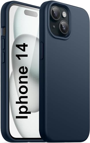 Image of SBMS Silicone Case for iPhone 14 6.1-Inch /iPhone 13 6.1-Inch, Silky-Soft Touch Full-Body Protective Phone Case, Shockproof Cover with Microfiber Lining (Navy Blue)