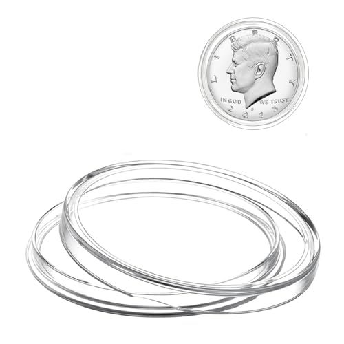 MUDOR Coin Holders for Half Dollar 100 Pack Coin Capsules for Collectors