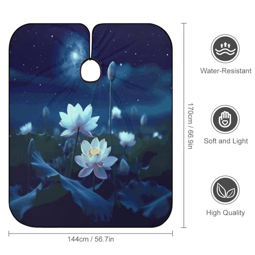 Capa para corte de cabello Night Lotus Flowers ajustable miniatura 2