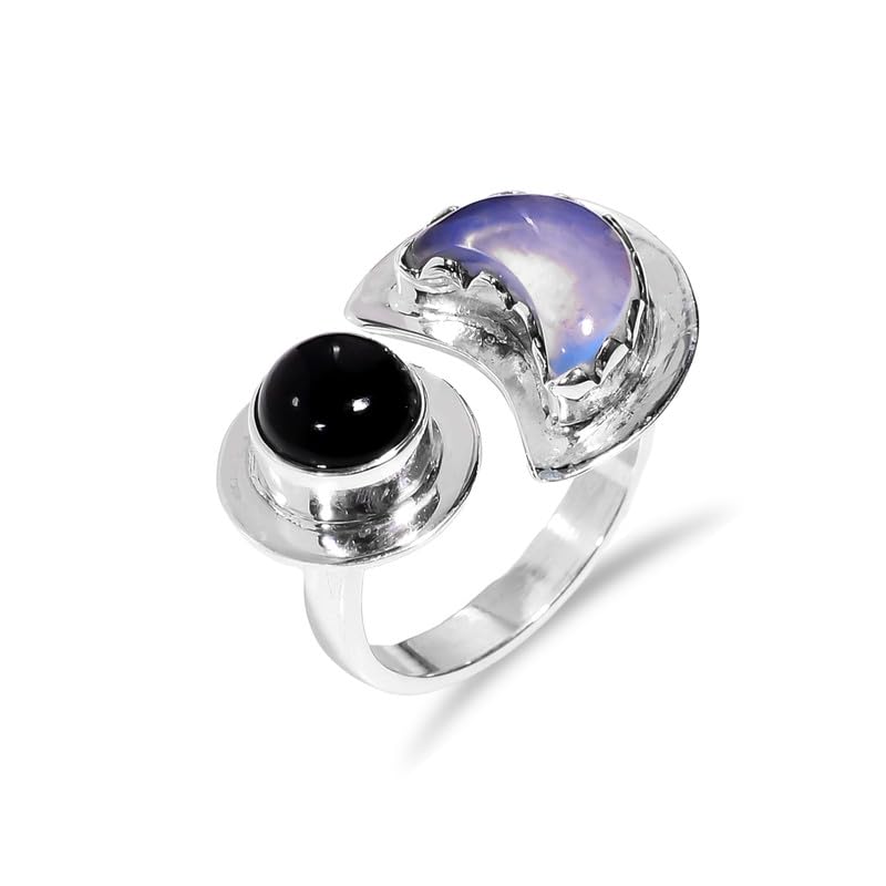 Bague en opalite fait main bague argent 925 minimaliste