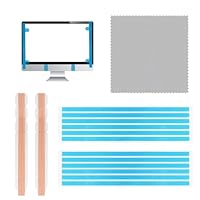12 x Sichtschutz-Klebestreifen, Universal-Ersatz-Set mit 2 Kunststoff-Schiebebefestigungslaschen und Fasertuch, Installationsset mit Halterungslaschen für Computer-Monitore, Laptop, Sichtschutzfilter