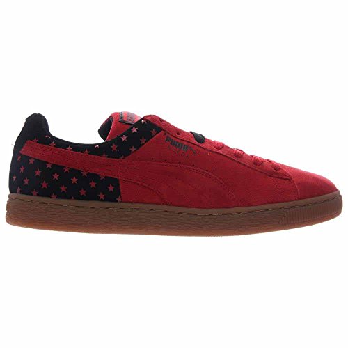 Puma Men's Suede Stars Sneaker, High Risk Red/Black, 10.5 D US