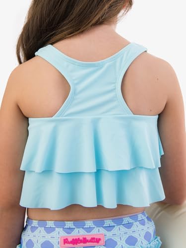 Image of RuffleButts Girls UPF50+ Sun Protection Flounce Bikini Two Piece Swimsuit