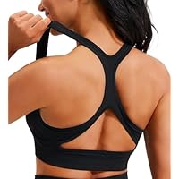JOYSPELS Women's Sports Bra Seamless 4-Way Stretch Yoga Top with Removable Pads for Gym, Workouts, Running Black M